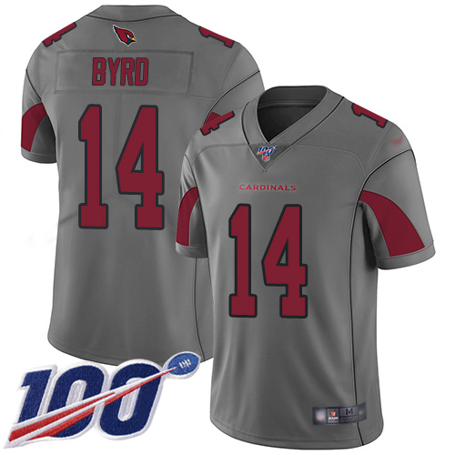 Arizona Cardinals Limited Silver Men Damiere Byrd Jersey NFL Football #14 100th Season Inverted Legend->youth nfl jersey->Youth Jersey